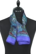 Foulard carré en soie améthyste