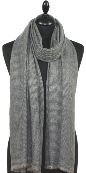 Étole laine et cachemire gris beige