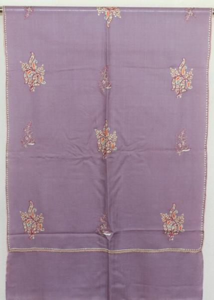 Pashmina Mauve Brodé à la Main