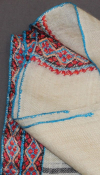 Pashmina ivoire-noir-rouge brodé main