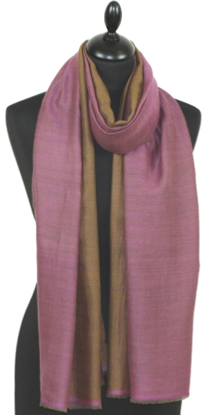 Pashmina bicolore magenta-bistre