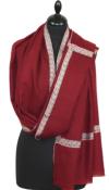 Pashmina bordeaux brodé main