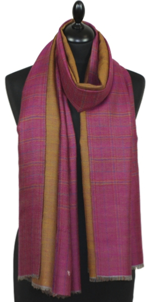 Pashmina bicolore fuchsia-bistre
