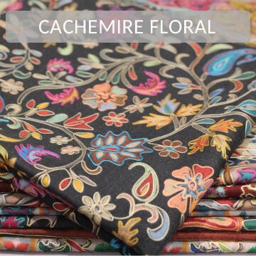 Étole Cachemire Floral Brodée