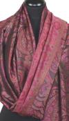Black-Fuchsia-Green Silk Scarf