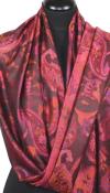 Étole en Soie Noir-Fuchsia-Orange