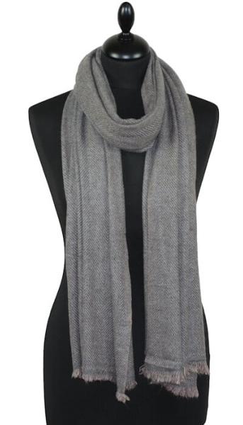 Étole Laine et Cachemire Gris Ardoise