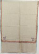Pashmina Beige Brodé à la Main