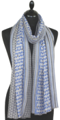Écharpe Cachemire gris-bleu jean