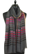 Étole Laine et Soie gris anthracite