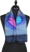 Foulard Carré en Soie Marine-Bleu-Fuchsia