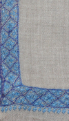Pashmina beige gris brodé main