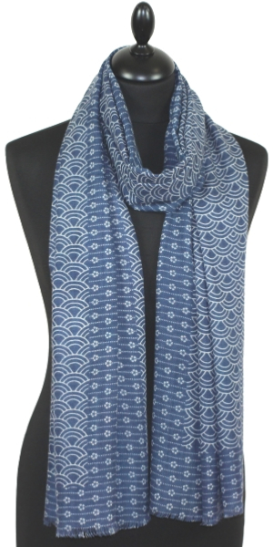 Écharpe Cachemire bleu jean