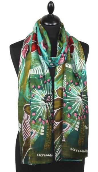 Écharpe en Soie Jardin d’Émeraude