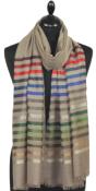 Étole Laine et Soie beige gris