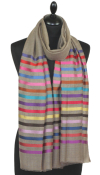 Étole Laine et Soie beige gris