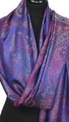 Étole en Soie Bleu-Fuchsia-Violet