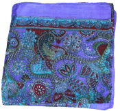 Foulard carré en soie améthyste