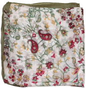 Foulard carré en soie vert kaki