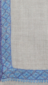 Pashmina beige gris brodé main
