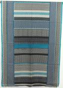 Écharpe Cachemire noir-turquoise-bleu