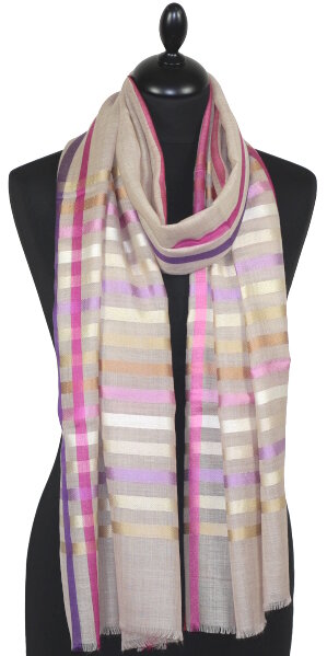 Beige Wool & Silk Scarf