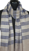 Pashmina beige-écru-indigo