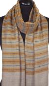 Pashmina 100% Cachemire Beige-Orange-Noir