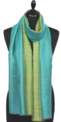 Pashmina bicolore turquoise-or