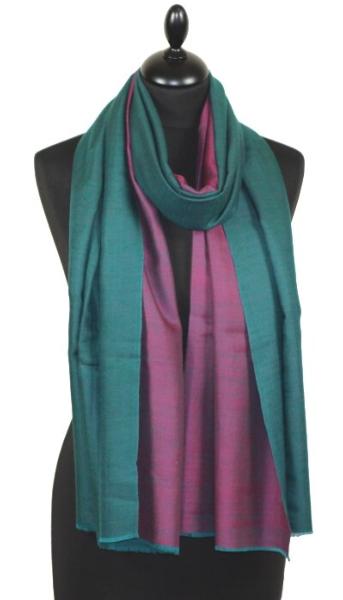 Pashmina Bicolore Vert-Fuchsia
