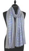 Écharpe Cachemire gris-bleu jean