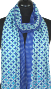 Écharpe Cachemire bleu roi-turquoise