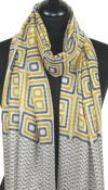 Écharpe Cachemire Moutarde-Beige-Gris