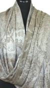 Étole en Modal/Soie Beige-Gris-Écru