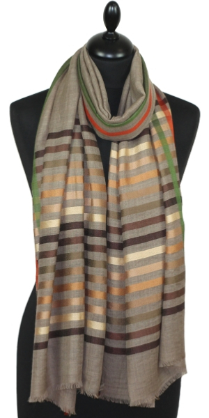 Étole Laine et Soie beige gris