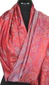 Coral-Blue-Fuchsia Silk Scarf
