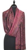 Black-Fuchsia-Green Silk Scarf