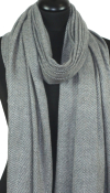 Étole laine et cachemire gris bleuté