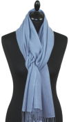 Pashmina Gris Bleuté - Étole Cachemire Soie