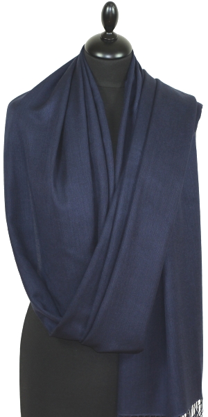 Pashmina Bleu Marine - Étole Cachemire Soie
