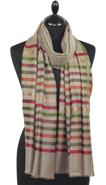 Taupe Wool & Silk Scarf