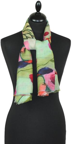 Floral Wool Square Scarf