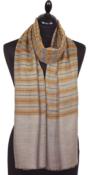 Pashmina 100% Cachemire Beige-Orange-Noir