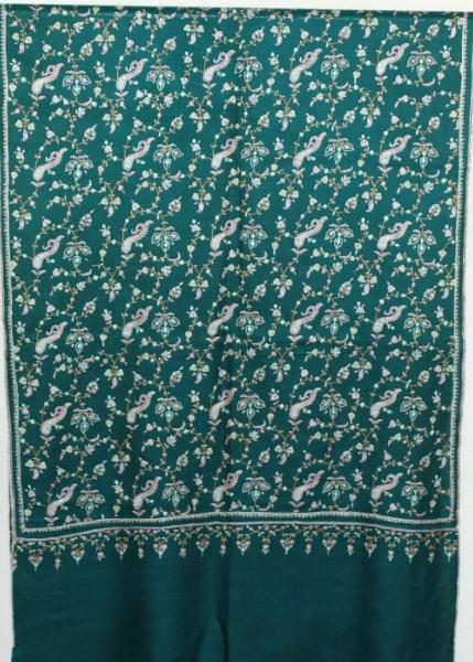 Imperial Green Embroidered Pashmina