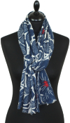 Écharpe Cachemire bleu-gris-rouge
