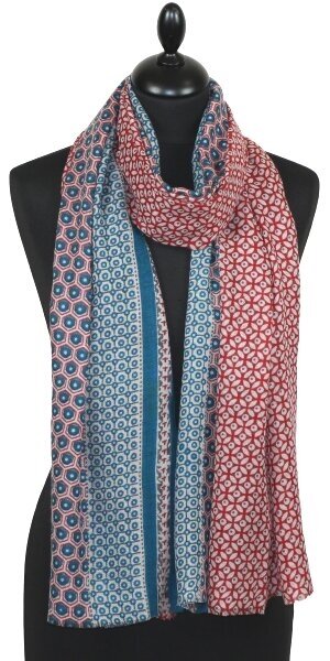 Blue-Red Cashmere Scarf