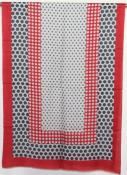 Écharpe Cachemire Rouge-Gris-Écru