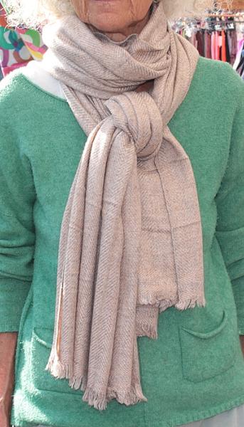 Étole Laine et Cachemire Beige Doré