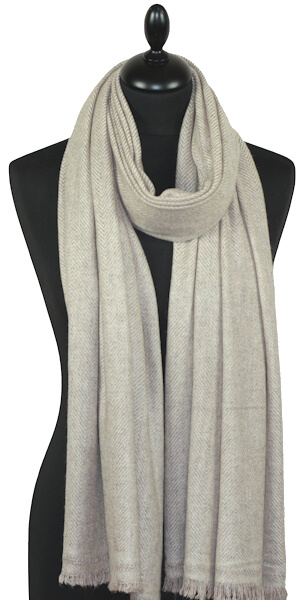 Étole Laine et Cachemire Beige Rosé