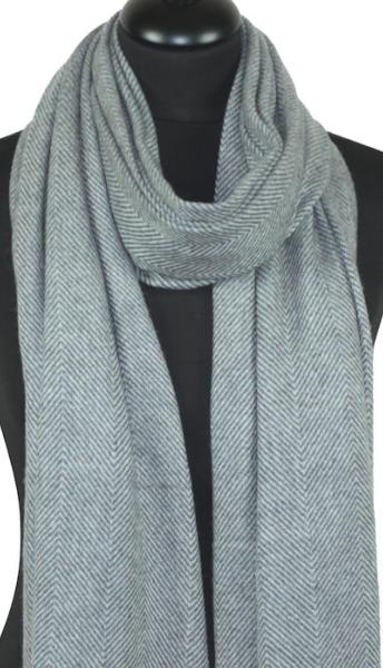 Étole Laine et Cachemire Gris Bleuté